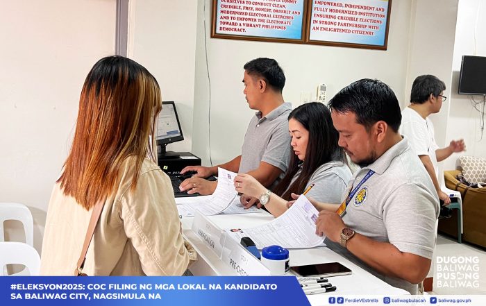 #Eleksyon2025: COC filing ng mga lokal na kandidato sa Baliwag City, nagsimula na